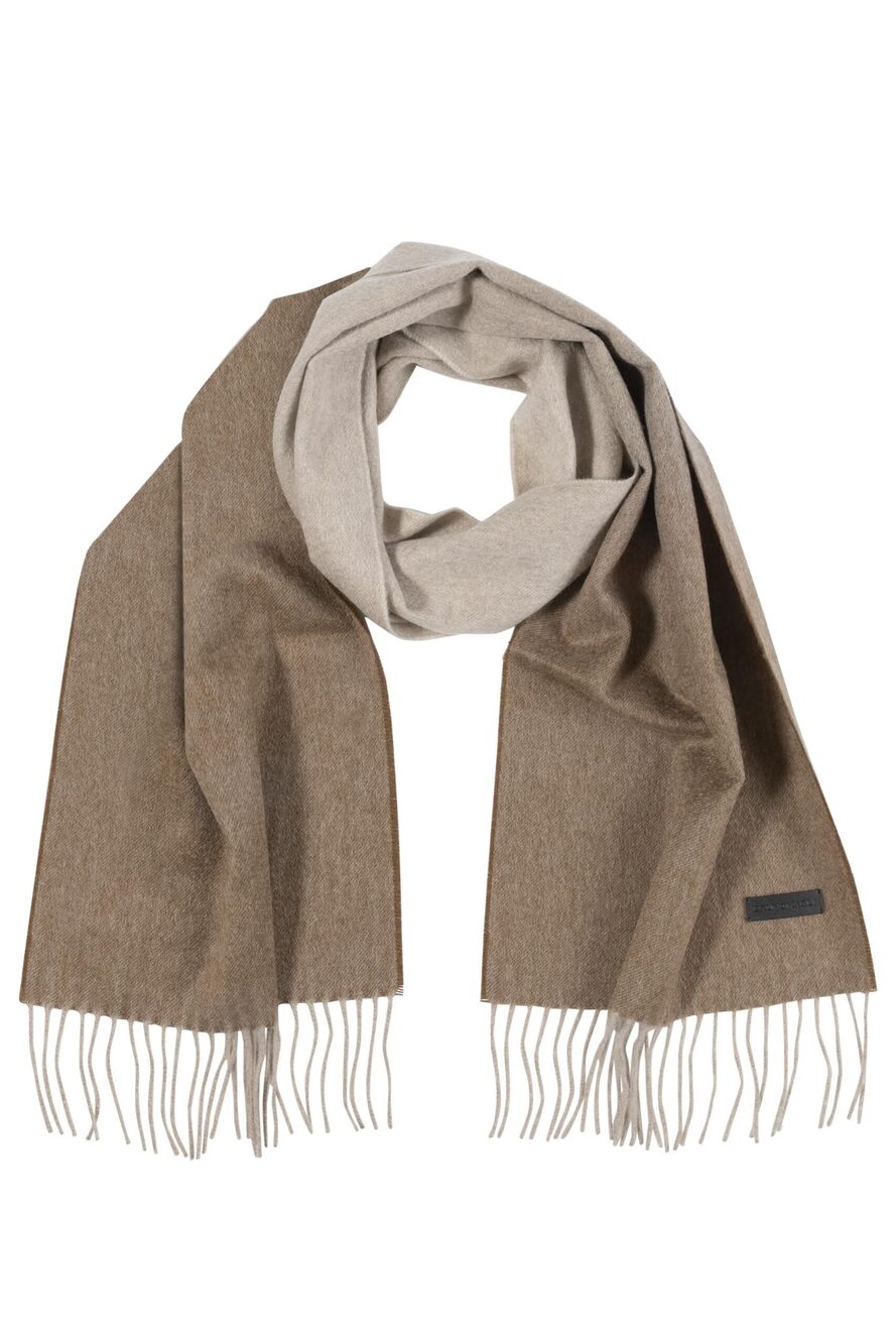 1266 Cashmere Woven Scarf Beige Ombre